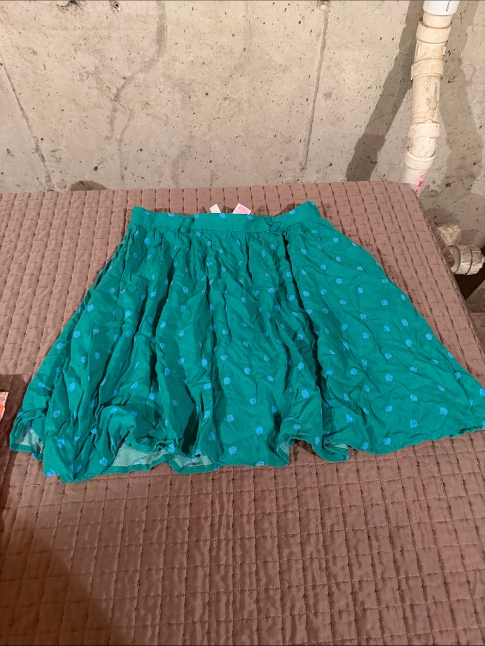 Green Polka Dot A-Line Skirt - Women